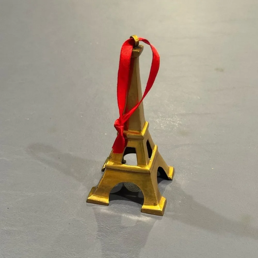 VTG Restoration Hardware Solid Brass Eiffel Tower Christmas Ornament Paris